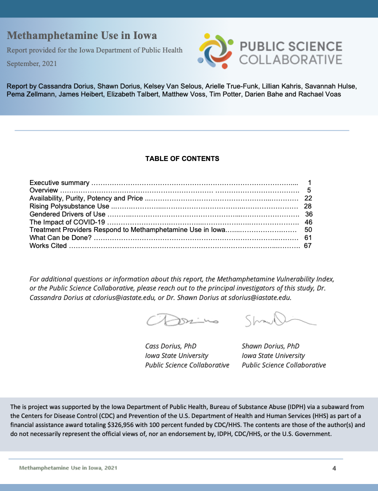 Methamphetamine Use in Iowa report cover