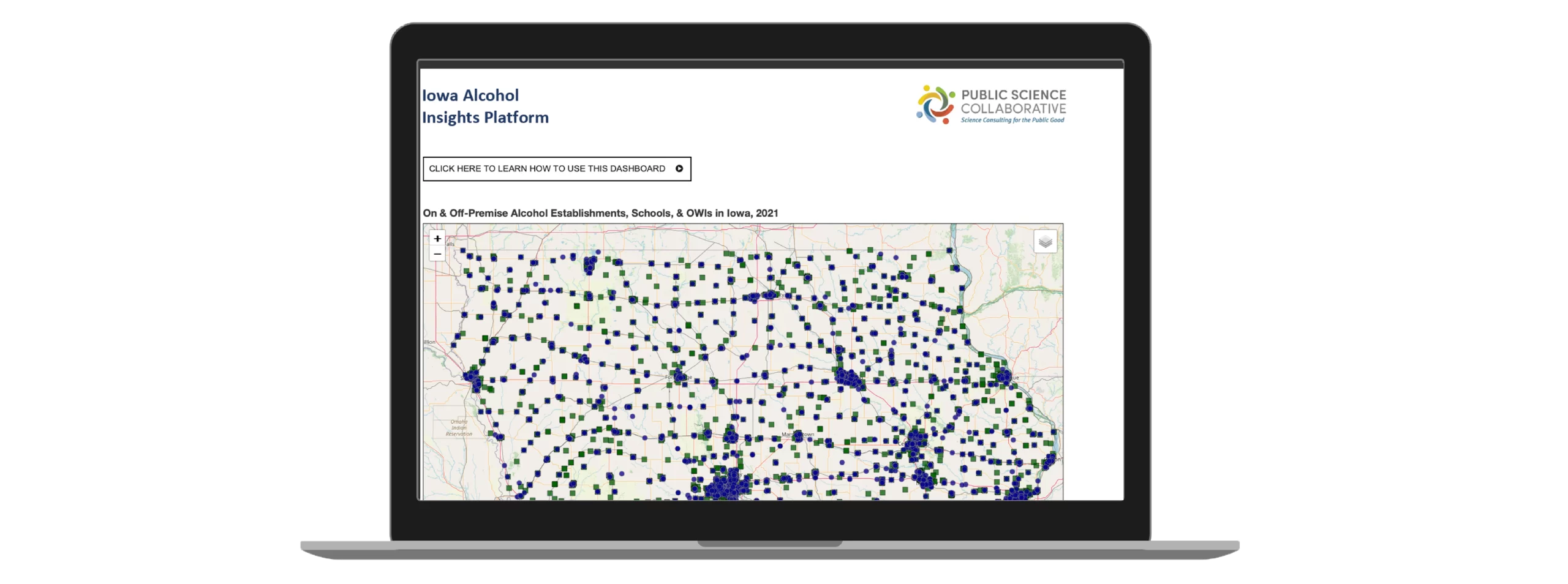 Laptop displaying Alcohol Insights Platform