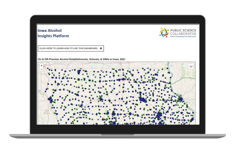 Desktop view of alcohol insights platform