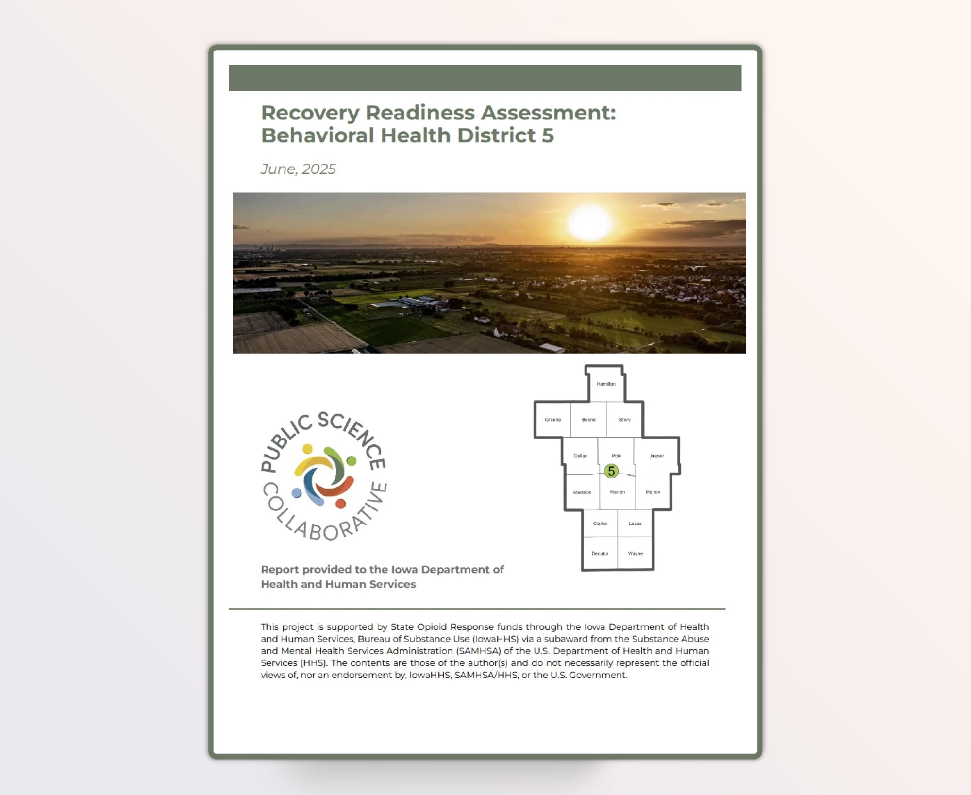 Recovery Readiness assessment report cover