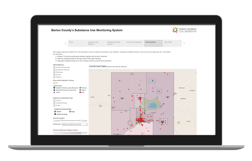 Barton County substance use system in desktop view