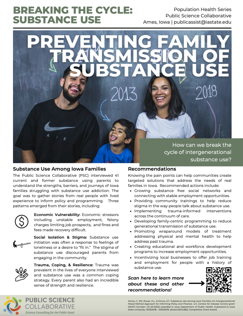 Breaking the Cycle, Substance Use quick read