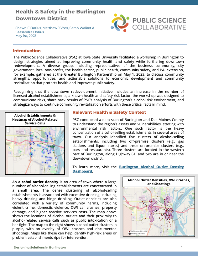 Health and Safety in Burlington Downtown District cover page