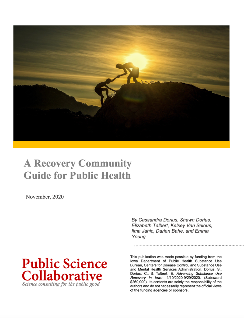 A Recovery Community Guide for Public Health report cover