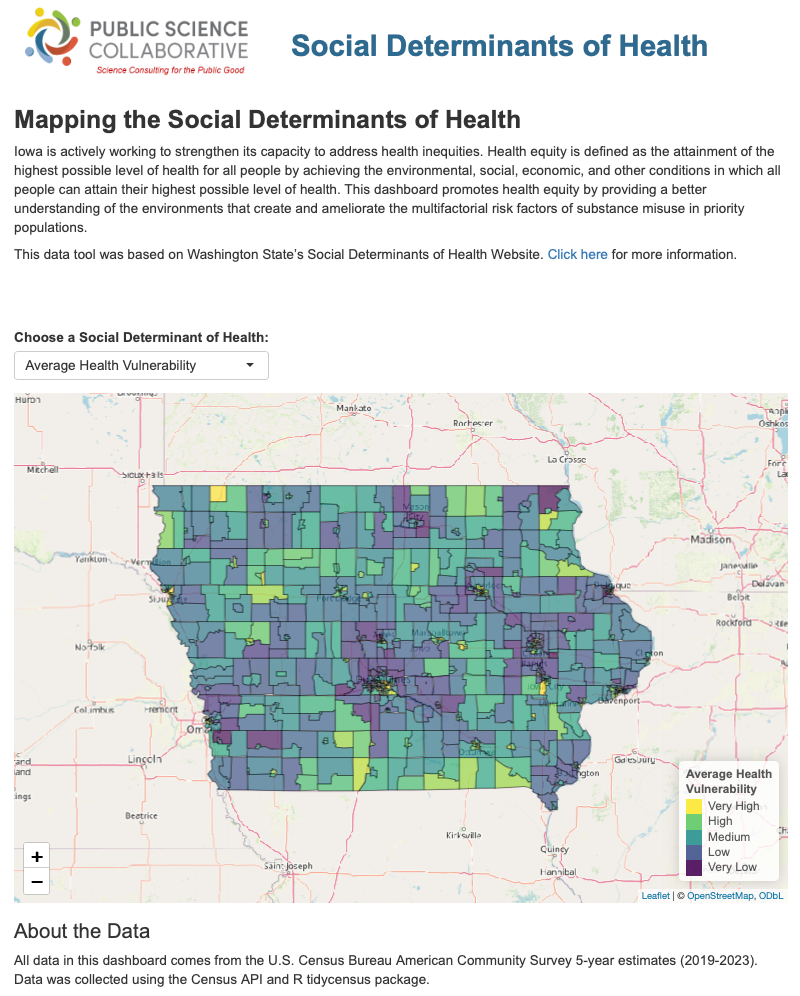 Social Determinants of Health screen capture