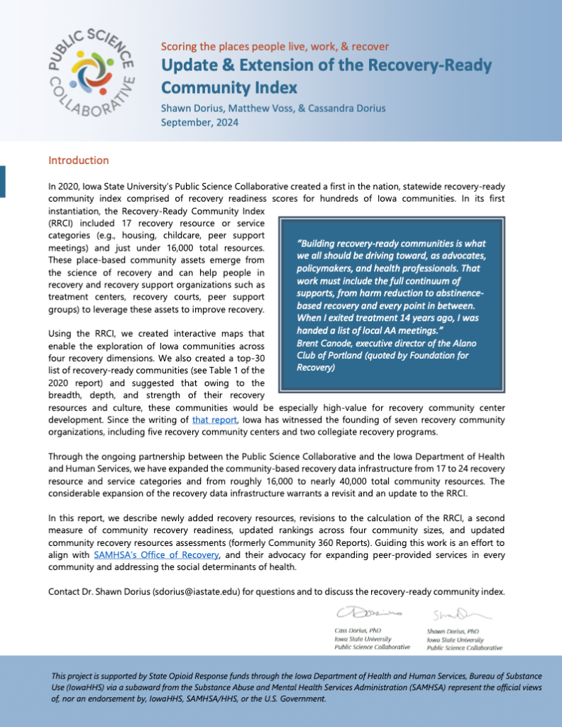 Update and Extension of the RRCI report cover