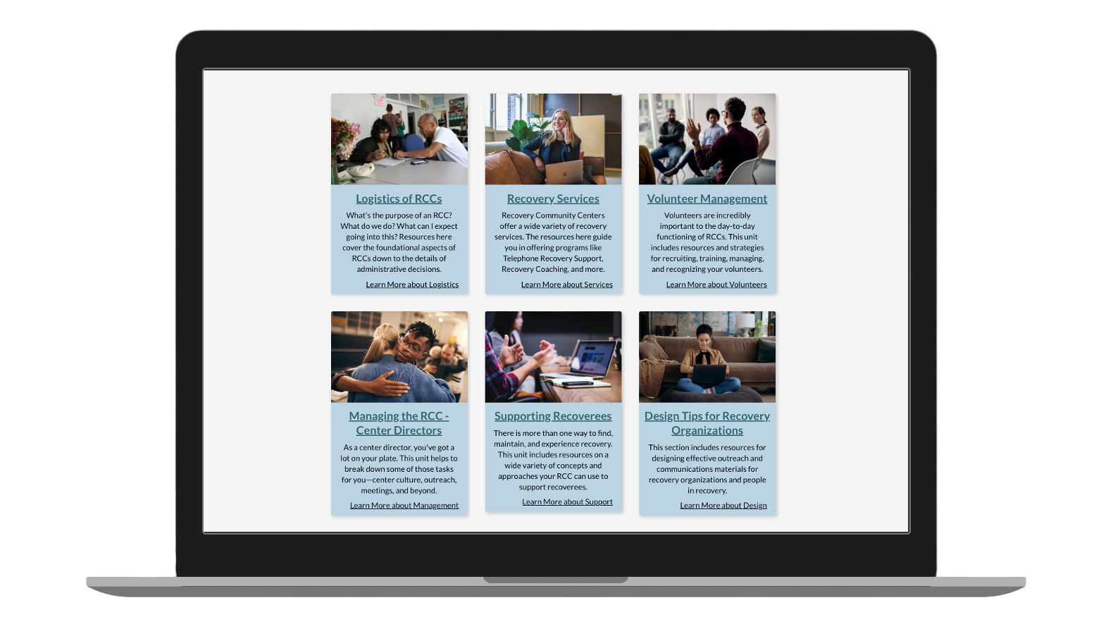 RCC Training and Resource Library screen